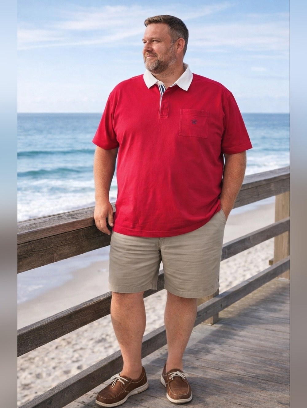 Paul & Shark Yachting Men’s 4XL Red Cotton Polo Shirt Nautical Pocket Logo Class